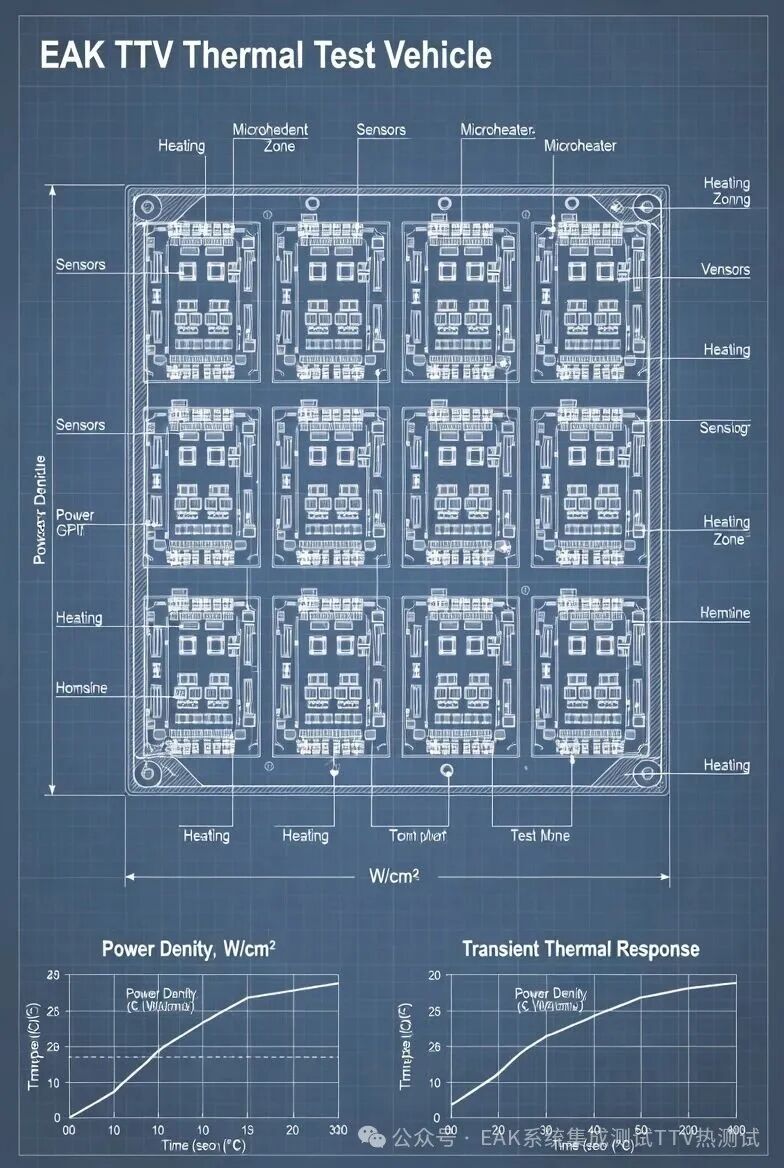 EAK thermal test vehicle for chip-level heat simulation